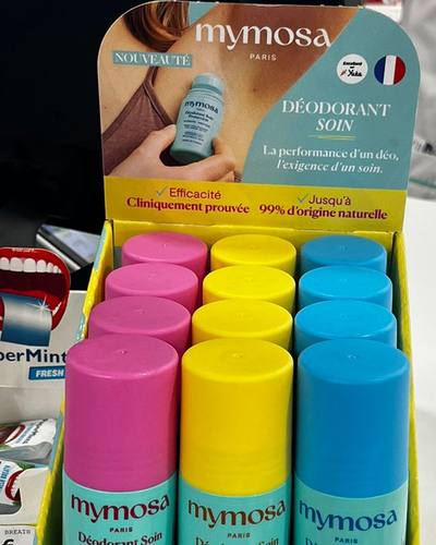 Présentoir Mymosa Déodorant Soin en pharmacie